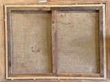 an image of a picture of an old window with a wooden frame