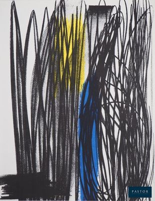 une image représentant une peinture noire et jaune sur fond blanc