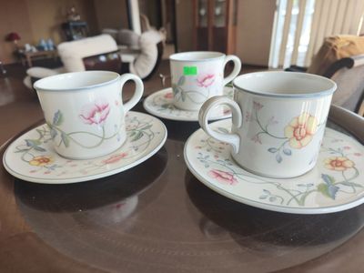 Villeroy et Boch : 3 tasses et sous tasses.