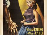 une vieille affiche de cinéma représentant une femme tenant la main d'un homme