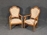 paire de chaises anciennes avec dossier et accoudoirs rembourrés