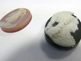 a picture of a cameo and a cameo of a woman