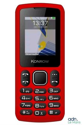 Téléphone portable Konrow CHIPO 3 Rouge - Fonctionne parfait…