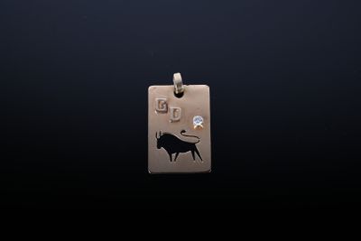 Plaque or jaune 750/1000ème à décor du signe du zodiaque du …