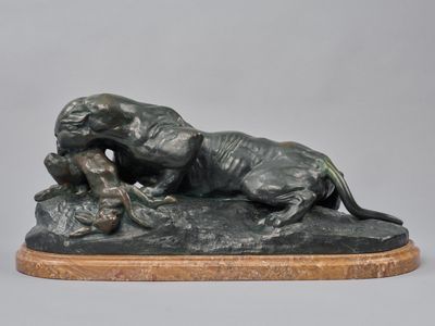 D'après Antoine-Louis BARYE (1796-1875) Jaguar dévorant un l…