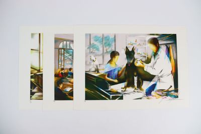 Réunion de 3 lithographies. - Raymond POULET (1934-)