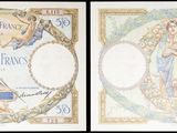 deux images d'une série de trois billets de banque différents représentant une femme tenant un bébé dans ses bras