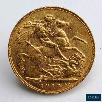 une image représentant une pièce d'or sur laquelle figure un homme à cheval