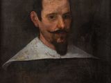 a painting of a man with a beard and a white collar
