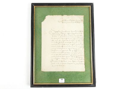 an old document with a green background and a black frame