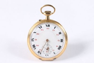 une montre de poche en or avec des chiffres romains