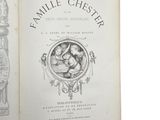 an open book with a picture of a woman and a child in it