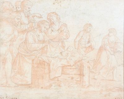 an image of a drawing of a group of people sitting around a table