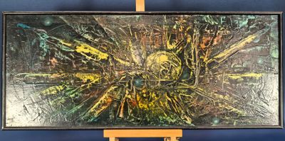 Jacky Bourdel, "Magma 3", huile sur panneau, signée et datée…