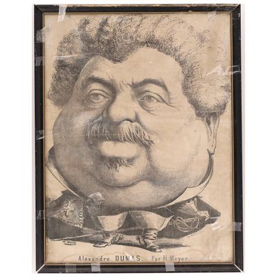 un vieux dessin en noir et blanc représentant un homme moustachu