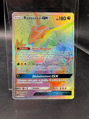 a close up of a pokemon card in a clear box