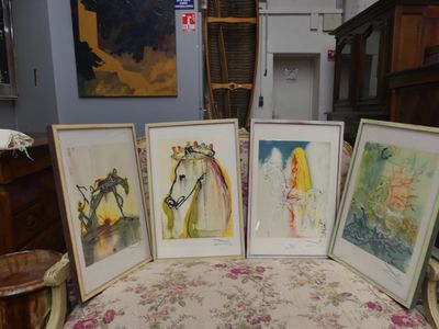 Lot de 4 copies Lithographies en couleur de Salvador DALI (1…