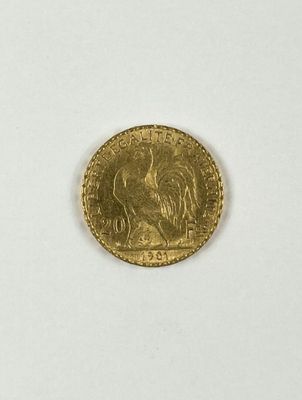 Pièce en or de 20 francs au coq de Chaplain 1901. - Photo 1