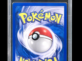 the card is in a clear plastic case with a pokemon logo on it