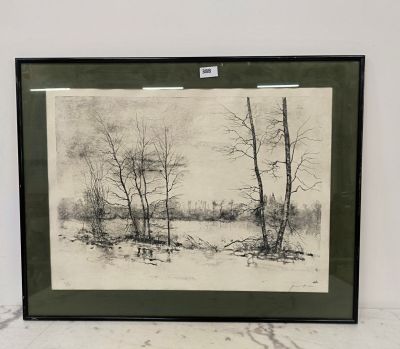 Bernard GANTNER (1828-2018) Paysage Lithographie, signée en … - Photo 1