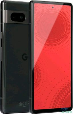 Le téléphone Pixel Pixel est présenté avec un écran rouge et un boîtier noir.