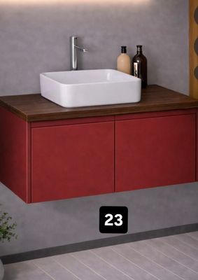 Ensemble meuble de salle de bain 100 cm OSKAB – Ipo Rouge av…