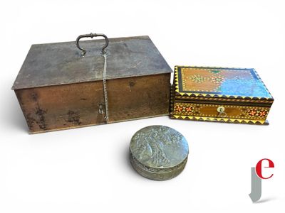 a small metal box with a lid and a small metal box with a lid and a small metal box with a lid and a small metal box with a