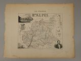 an old map of france with a picture of a man in a suit