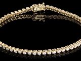 Bracelet tennis en or jaune 14 carats serti de diamants