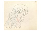 an image of a drawing of a woman with long hair