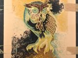 a picture of a picture of an owl on a piece of paper