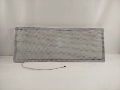 an image of a silver speaker sitting on top of a white surface