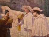a painting of a group of people standing together