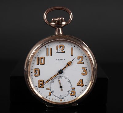 ZENITH Montre de gousset en argent et argent doré. Cadran à … - Photo 1