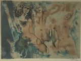 an image of a painting of three nudes and a man