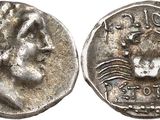 a silver coin with the head of a woman on it