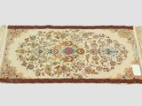 an oriental rug on a white background with a brown border