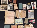 a lot of old books on a black table