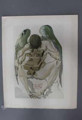 D'après Salvador DALI "Divine Comédie, Purgatoire 1, L'ange …