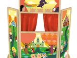 an image of a children ' s play tent with a curtain open