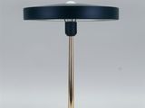a black and gold table lamp on a white background