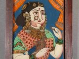 painting of a woman holding a brush and a comb in her right hand