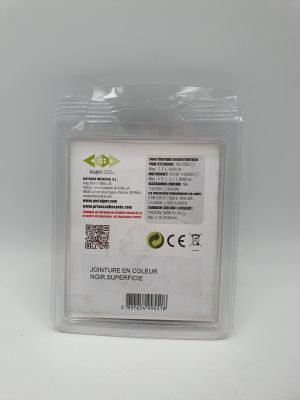 a close up of a plastic container with a label on it