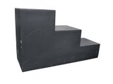 the stairs are made out of black plastic and have a white background