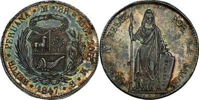 a coin with an image of a woman and a man on it