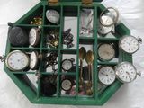de nombreux types d'horloges dans une boîte verte