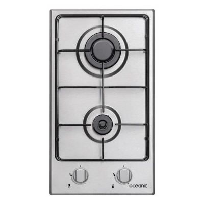 une plaque de cuisson argentée à trois feux