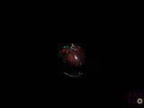 an oplite ring in the dark with a black background