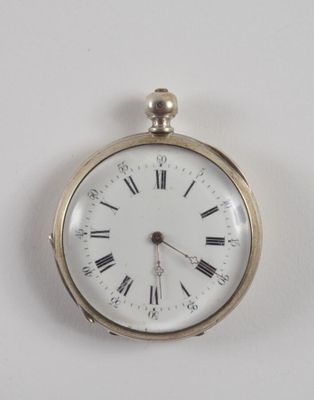 Montre de gousset à boîtier en argent, le dos guilloché et g…