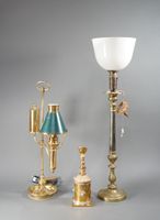 BOUGEOIR monté en lampe (H 74 cm), LAMPE bouillotte et BOUGE…